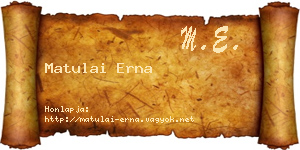 Matulai Erna névjegykártya